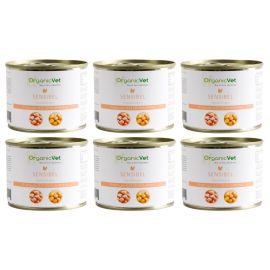 OrganicVet  Feline Veterinary Sensibel, Set Diete Umede, cu Carne de Pasare,  Pentru Pisici Sensibile, Predispuse la Alergii si Intolerante, 6x200g