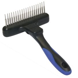 SHOW TECH Twist & Cling, Piaptan T Profesional cu Pini Rotativi si Retractabili, Pentru Descalcirea | Indepartarea Parului Naparlit din Blana, 11cm