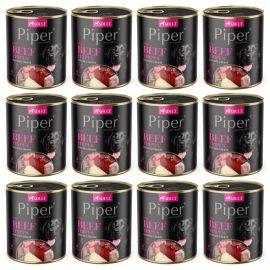 PIPER Animals, cu Burta de Vita si Sfecla Rosie, Set Conserve Hrana Umeda Pentru Caini, 12x800g