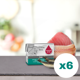 PLATINUM Menu Adult, cu Peste, Bax Hrana Umeda Pentru Caini 6x90g