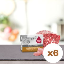 PLATINUM Menu Adult, Porc Iberic si Curcan, Bax Hrana Umeda Pentru Caini, 6x90g