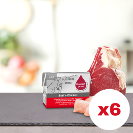 PLATINUM Menu Adult, Vita si Pui, Bax Hrana Umeda Pentru Caini 6x90g