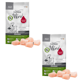PLATINUM NATURAL Adult Mini, cu Pui, Hrana Uscata Pentru Caini Adulti de Talie Mica, 1.8kg (2x900g)