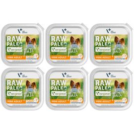 RAW PALEO Pate, cu Curcan, Set Conserve Hrana Umeda Monoproteica Pentru Caini Adulti, 6x150g