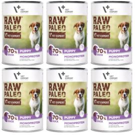 RAW PALEO Puppy, cu Rata, Set Conserve Hrana Umeda Monoproteica, Fara Cereale, Pentru Caini Juniori, 400g