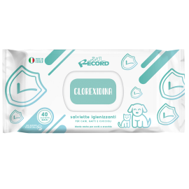 RECORD Servetele Umede Antiseptice, cu Clorhexidina, Efect Antibacterian si Antimicotic, Curatare Labute, Fata, Urechi si Pliuri ale Pielii, 40buc.