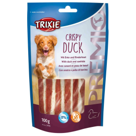 Recompensa Caini PREMIO Crispy Fasii Carne de Rata si Piele Vita, 100g