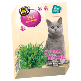 LOLO Iarba Bio cu Tavita, Pentru Pisici, 180g