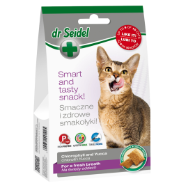 Dr. SEIDEL Recompense Pentru Pisici, cu Clorofila si Yucca Schidigera, Pentru o Respiratie Fresh, 50g