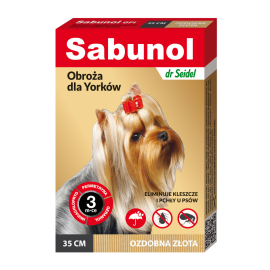 SABUNOL GPI Gold Zgarda Antiparazitara, Protectie 3 Luni, Pentru Caini Talie Mica 2-10kg | 35cm