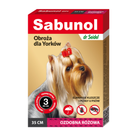 SABUNOL GPI Pink Zgarda Antiparazitara, Protectie 3 Luni, Pentru Caini Talie Mica 2-10kg | 35cm