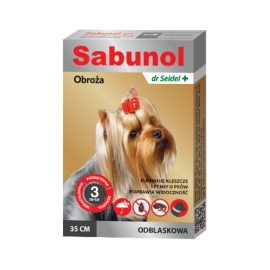 SABUNOL GPI Reflective Zgarda Antiparazitara Reflectorizanta, Protectie 3 Luni, Pentru Caini Talie Mica 2-10kg | 35cm