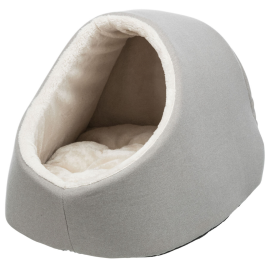 SALVA Casuta Cocheta Pentru Caini Mici si Pisici, Gri, Saltea Detasabila, 50x30x41cm
