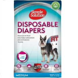 SIMPLE SOLUTION Scutece Pentru Caini, Femele Talie Medie, Marime M 12 buc