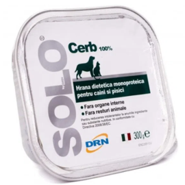SOLO DRN, cu Cerb, Hrana  Umeda Dietetica Monoproteica Pentru Caini si Pisici, 300g