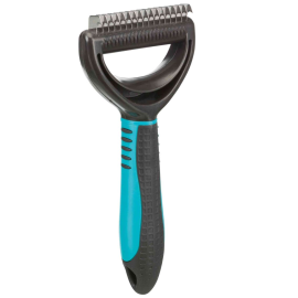 TRIXIE Descalcitor cu 16 Lame Otel Inox, Pentru Caini cu Blana Deasa Lunga | Scurta, 7x18cm