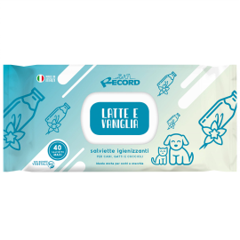RECORD Servetele Umede Antibacteriene, cu Extracte Organice Vegetale, Vanilie, Pentru Caini si Pisici, 40Buc