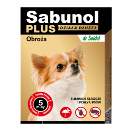 SABUNOL PLUS Zgarda Antiparazitara, Protectie 5 Luni, Pentru Caini Talie Mica 2-10kg | 35cm