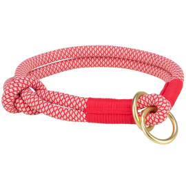 Zgarda Semistrangulanta Pentru Caini SOFT, Cordelina Rosie, Marime S,-M 40cm |Diametru 10mm